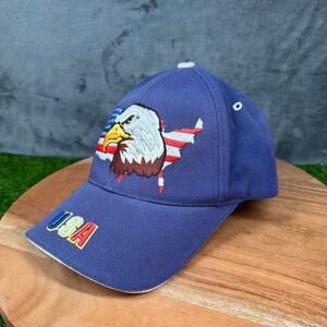 USA American Flag Bald Eagle Embroidered Cap Hat Patriotic Strapback Mens